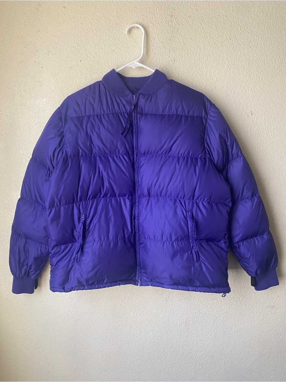 Vintage REI Goose Down Fill Jacket Women 14 Purple Puffer STAINS HOLE